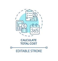 Calculate Total Cost Turquoise Concept Icon