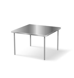 Realistic Metal Table 3d Object Rectangular