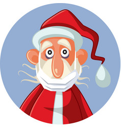 Santa Claus Wearing Medical Mask Under His Chin