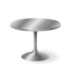 Realistic Round Metal Table 3d Object Isolated