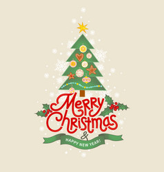 Vintage Christmas Tree And Christmas Lettering