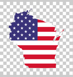 Wisconsin Map Shape United States Of America Flat