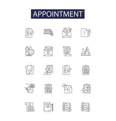 Appointment Line Icons And Signs Date