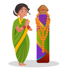 Indian Marathi Woman Cartoon