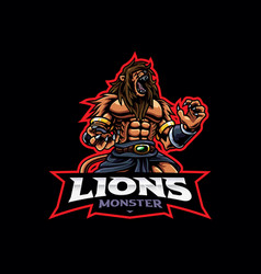 Lion Monster Mascot Logo Design