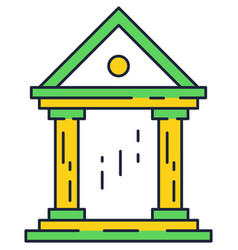 Bank Icon Flat Government Building Symbol