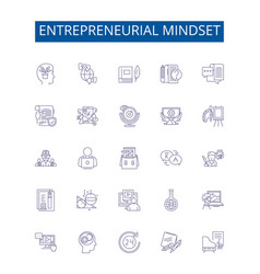 Entrepreneurial Mindset Line Icons Signs Set