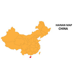 Hainan Province Map Highlighted On China Map