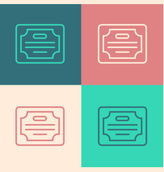 Pop Art Line Certificate Template Icon Isolated