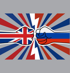 Uk Flag Fist Vs Russian Flag Fist Sanctions