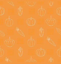 Yellow And Orange Vegetables Seamless Pattern