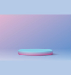 Blue And Pink Podium Candy Colored Realistic 3d