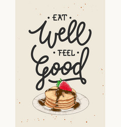 Food Poster With Hand Drawn Pancakes