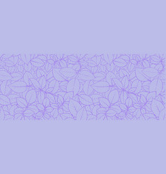 Horizontal Banner Lilac Leaves Dense Seamless