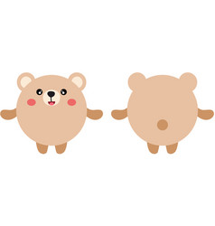 Round Body Teddy Bear In Front And Back