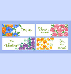 Wedding Invitation With Flower Set