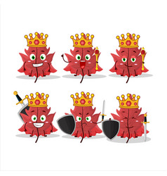 A Charismatic King Red Autumn Leaf Cartoon