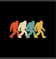 Bigfoot Silhouette Retro Pop Art Sasquatch Graphic