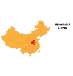 Henan Province Map Highlighted On China Map