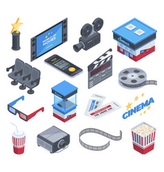 Isometric Cinema Movie Theatre Tickets 3d