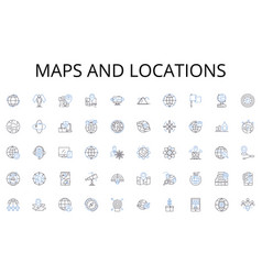 Maps And Locations Line Icons Collection Tariffs