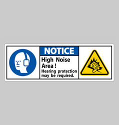 Notice Sign High Noise Area Hearing Protection