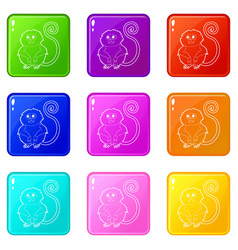 Rhinopithecus Icons Set 9 Color Collection