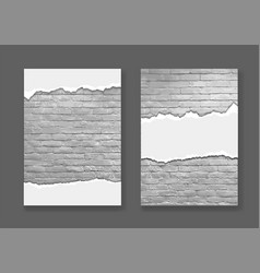 Ripped Paper On Modern Brick Wall Texture