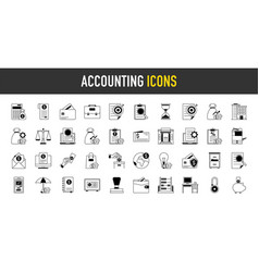 Set Of Icon Related To Accounting Income Salary