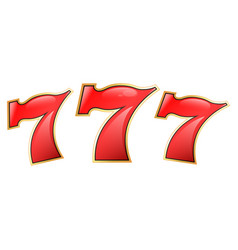 Three Sevens In Red Color Casino Design