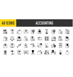 Set Of Icon Related To Accounting Income Salary