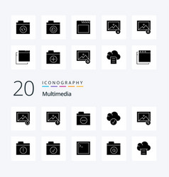 20 Multimedia Solid Glyph Icon Pack Like Files