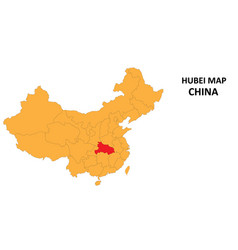 Hubei Province Map Highlighted On China Map