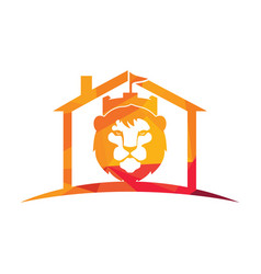 Lion Fort Logo Design Template