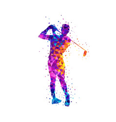 Multicolored Triangular Textured Golf Player