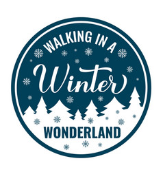 Winter Wonderland Round Sign Calligraphy Hand