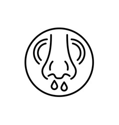 Colds Nose Color Line Icon Pictogram For Web Page