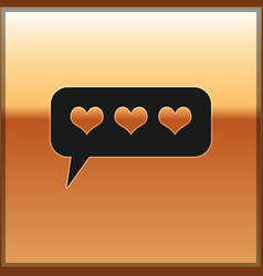 Black Like And Heart Icon Isolated On Gold