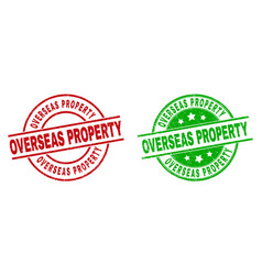 Overseas Property Round Seals With Grunged Style