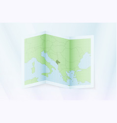 Montenegro Map Folded Paper