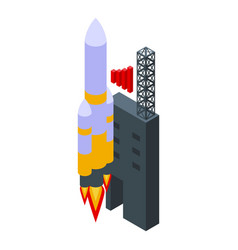 Spacecraft Launch Icon Isometric Rocket