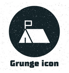 Grunge Protest Camp Icon Isolated On White