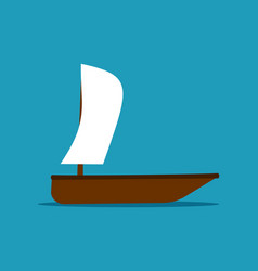 Sailboat Icon Isolated On Blue