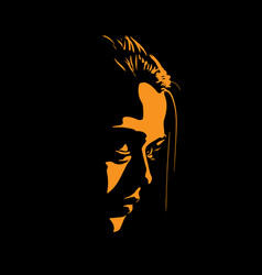 Woman Face Silhouette In Contrast Backlight