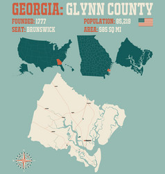 Map Glynn County In Georgia