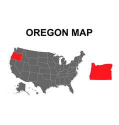 Oregon Map Shape United States Of America Flat