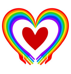 Rainbow Hands With Heart