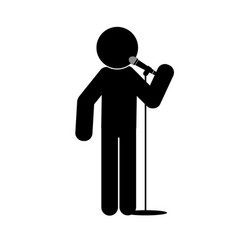 Stick Man Say Into Microphone