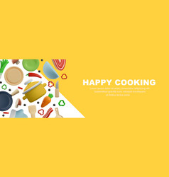 Website Banner Template About Happy Cooking