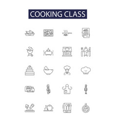 Cooking Class Line Icons And Signs Food